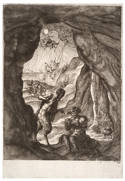 Il satiro e il viaggiatore (stato 2) da Wenceslaus Hollar